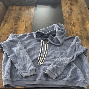 Aerie  Blue corded Hooded Sweatshirt